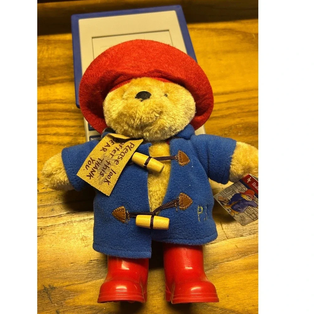 2018‎ Paddington Bear Plush Toy Blue Coat Red Boots Hat Classic Stuffed Animal